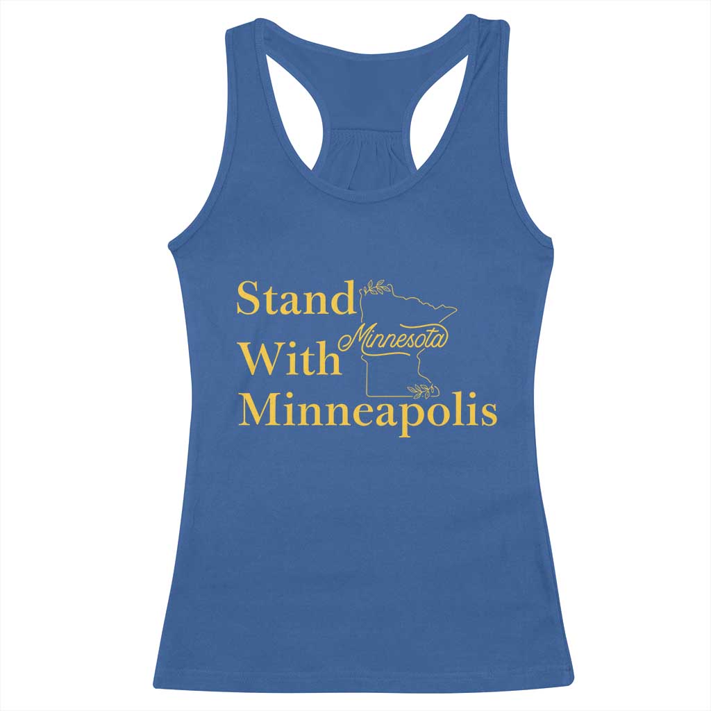 Stand With Minneapolis Racerback Tank Top Community And Social Justice Gift