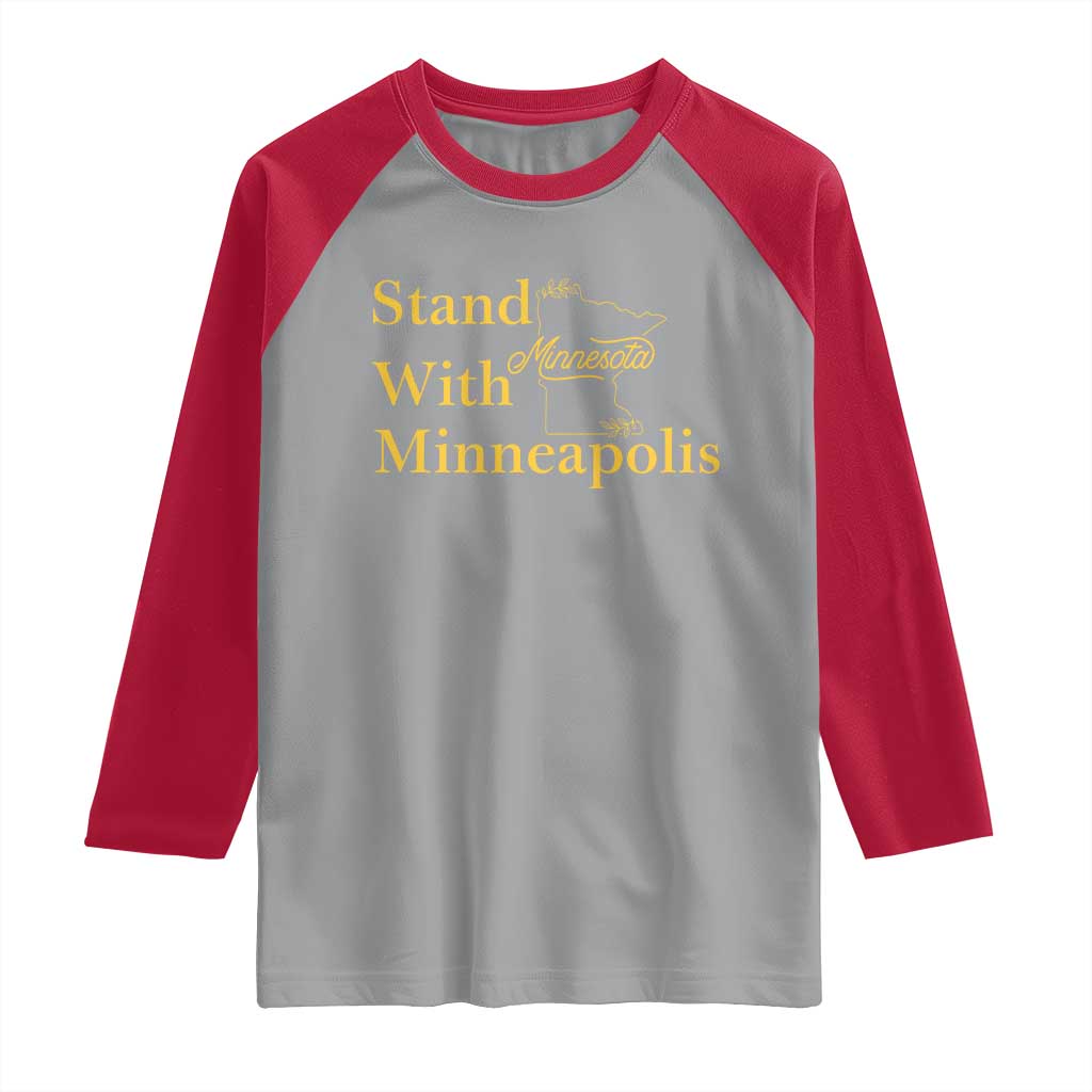 Stand With Minneapolis Raglan Shirt Community And Social Justice Gift