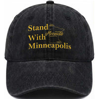 Stand With Minneapolis Washed Cotton Baseball Cap Community And Social Justice Gift