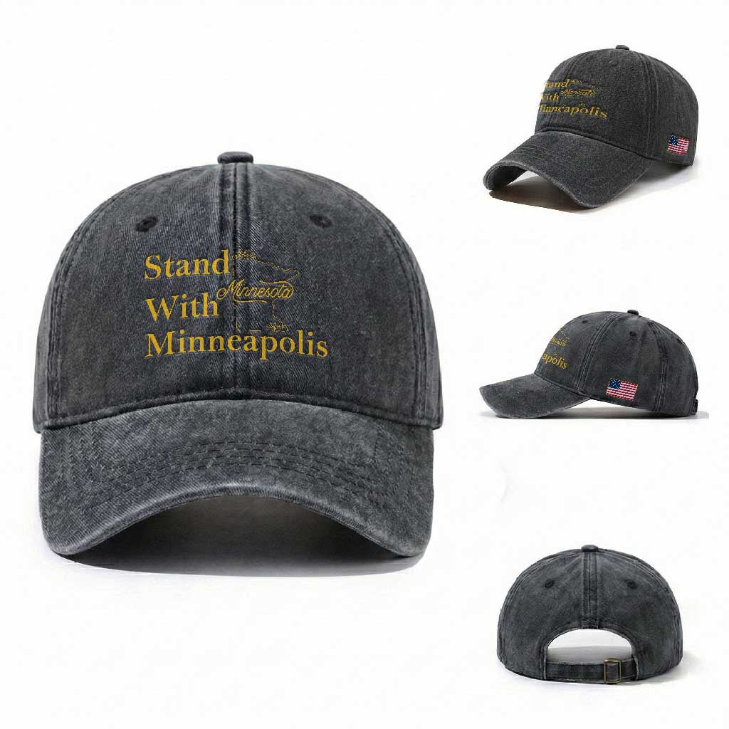 Stand With Minneapolis Washed Cotton Baseball Cap Community And Social Justice Gift