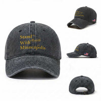 Stand With Minneapolis Washed Cotton Baseball Cap Community And Social Justice Gift