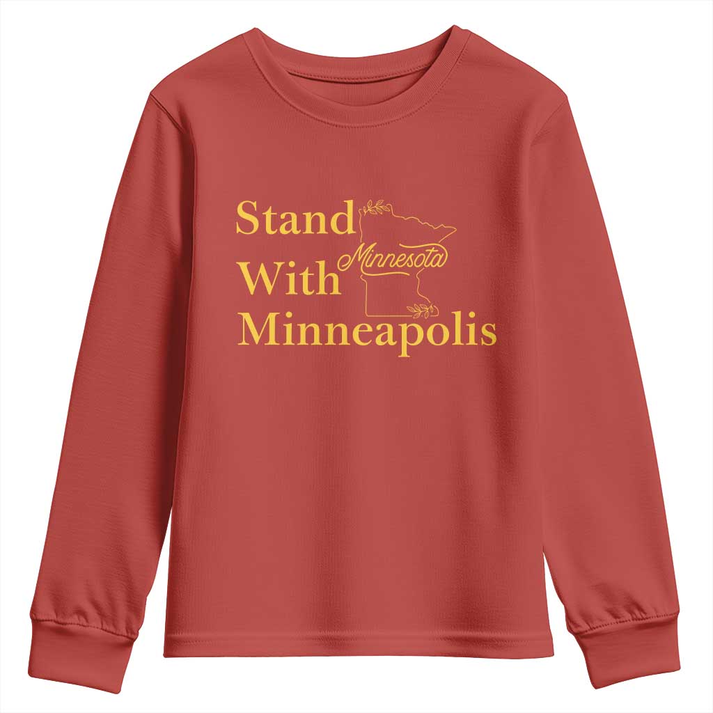 Stand With Minneapolis Youth Sweatshirt Community And Social Justice Gift