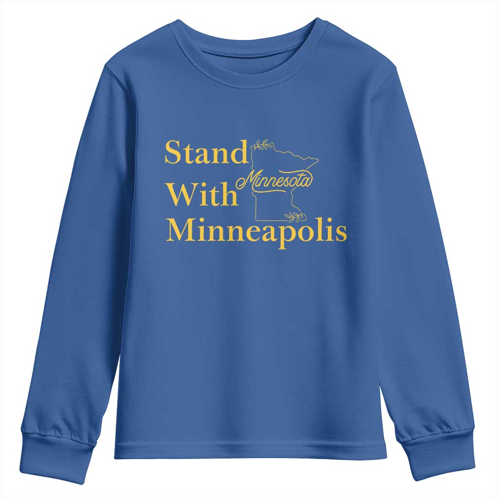 Stand With Minneapolis Youth Sweatshirt Community And Social Justice Gift