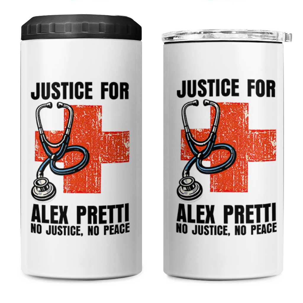 Justice For Alex Pretti 4 in 1 Can Cooler Tumbler Minneapolis Support Gift