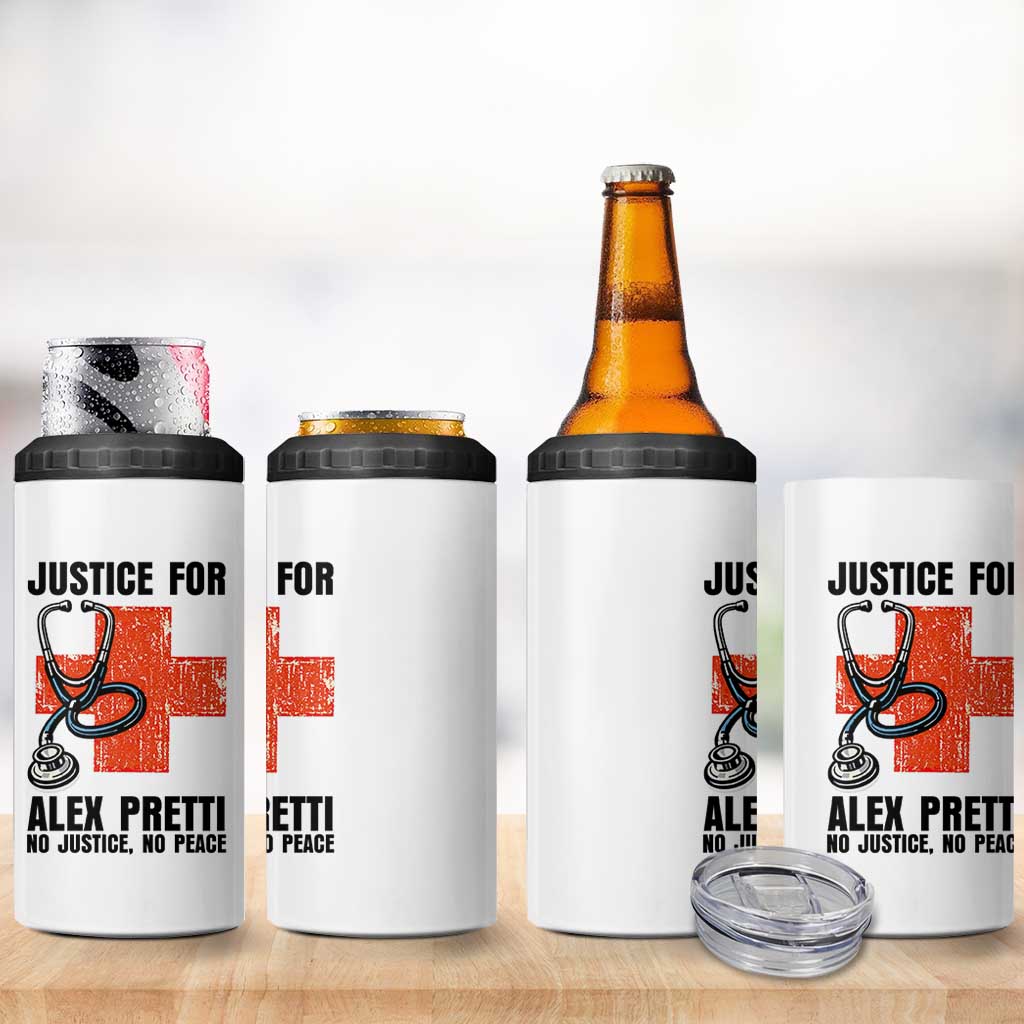 Justice For Alex Pretti 4 in 1 Can Cooler Tumbler Minneapolis Support Gift