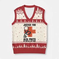 Justice For Alex Pretti V-Neck Knit Sweater Vest Minneapolis Support Gift