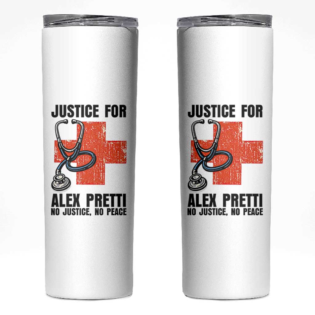 Justice For Alex Pretti Skinny Tumbler Minneapolis Support Gift