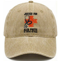 Justice For Alex Pretti Washed Cotton Baseball Cap Minneapolis Support Gift