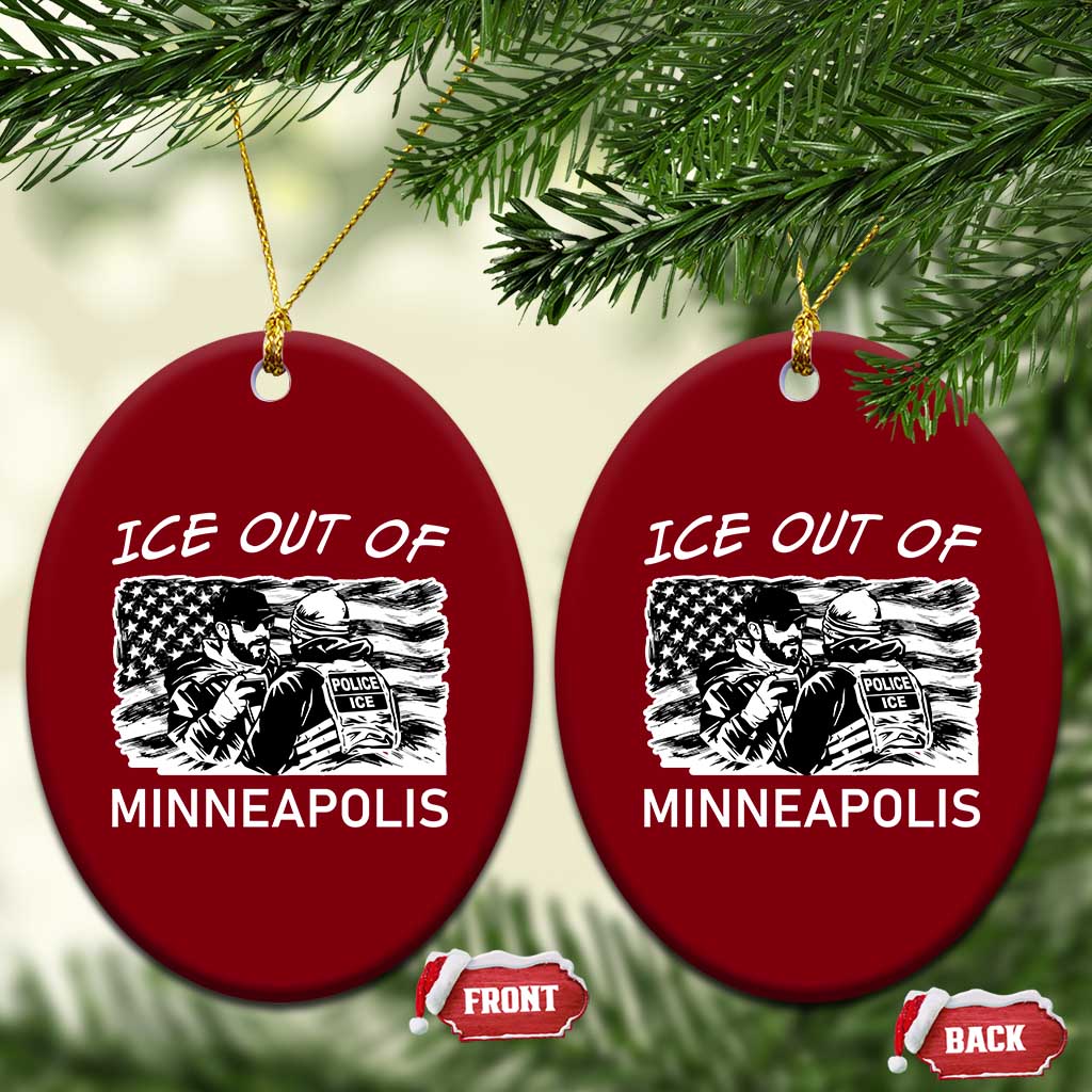 Ice Out Of Minneapolis Ceramic Ornament Minnesota Protest Support Gift