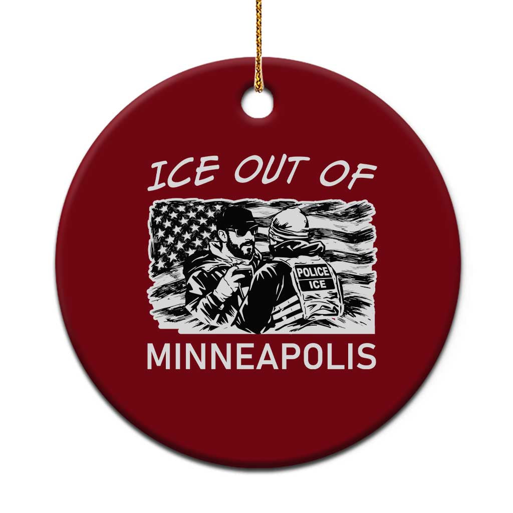Ice Out Of Minneapolis Ceramic Ornament Minnesota Protest Support Gift