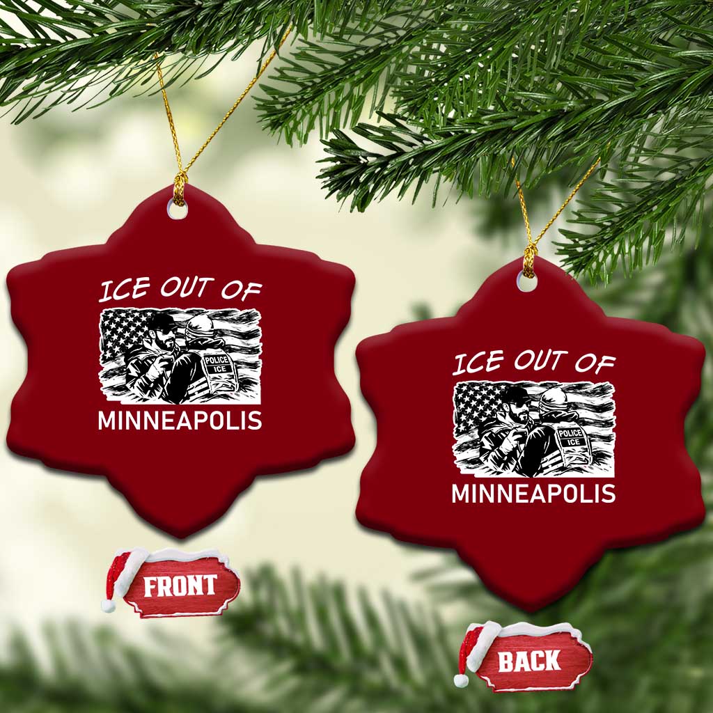 Ice Out Of Minneapolis Ceramic Ornament Minnesota Protest Support Gift