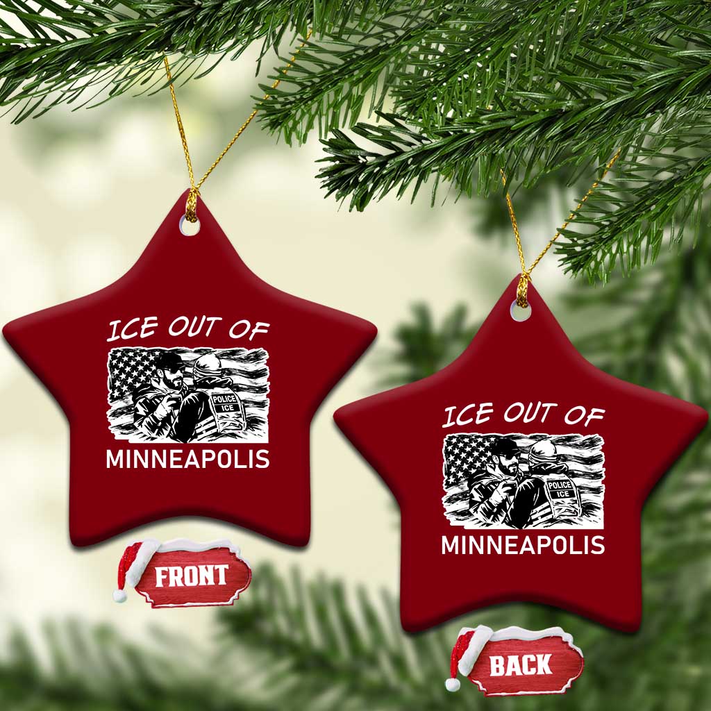 Ice Out Of Minneapolis Ceramic Ornament Minnesota Protest Support Gift