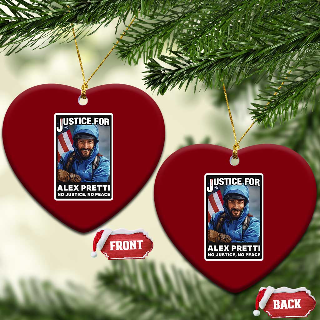 Justice For Alex Pretti Ceramic Ornament Minneapolis USA Support Gift