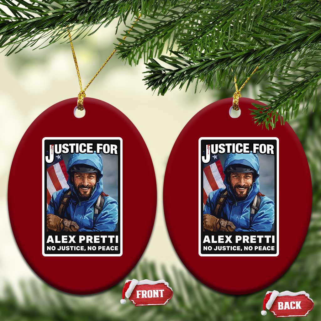 Justice For Alex Pretti Ceramic Ornament Minneapolis USA Support Gift