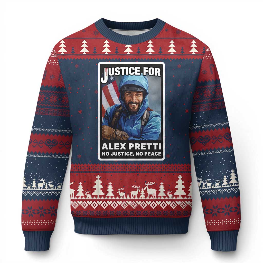 Justice For Alex Pretti Ugly Christmas Sweater Minneapolis USA Support Gift