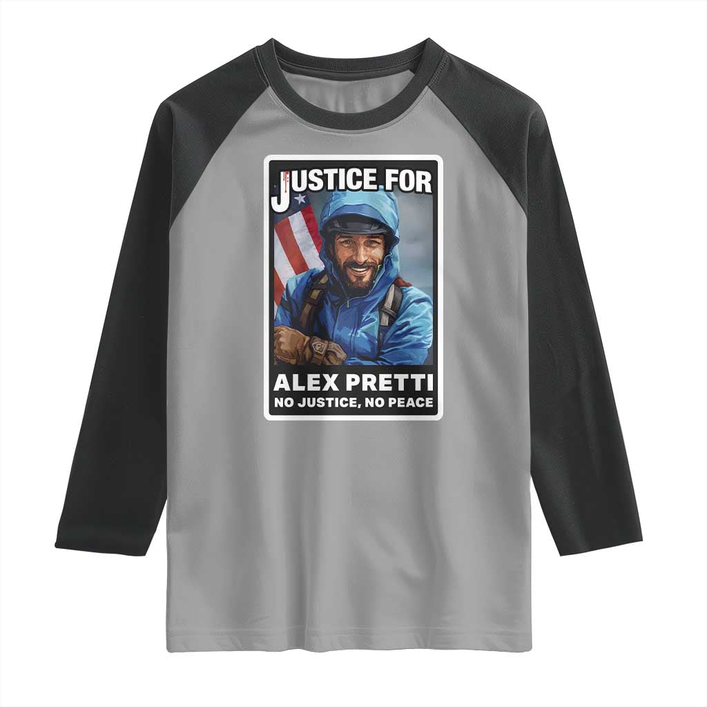 Justice For Alex Pretti Raglan Shirt Minneapolis USA Support Gift