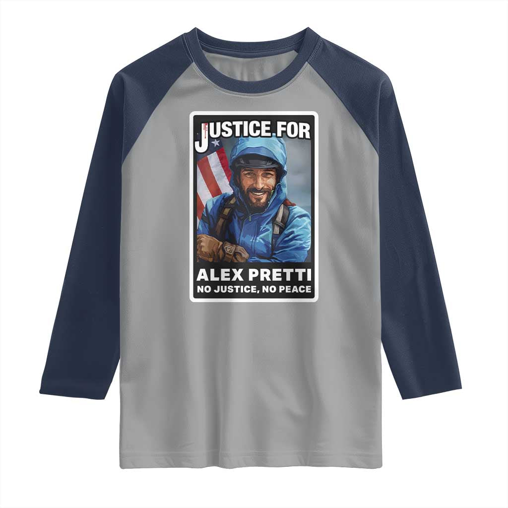Justice For Alex Pretti Raglan Shirt Minneapolis USA Support Gift