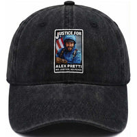 Justice For Alex Pretti Washed Cotton Baseball Cap Minneapolis USA Support Gift