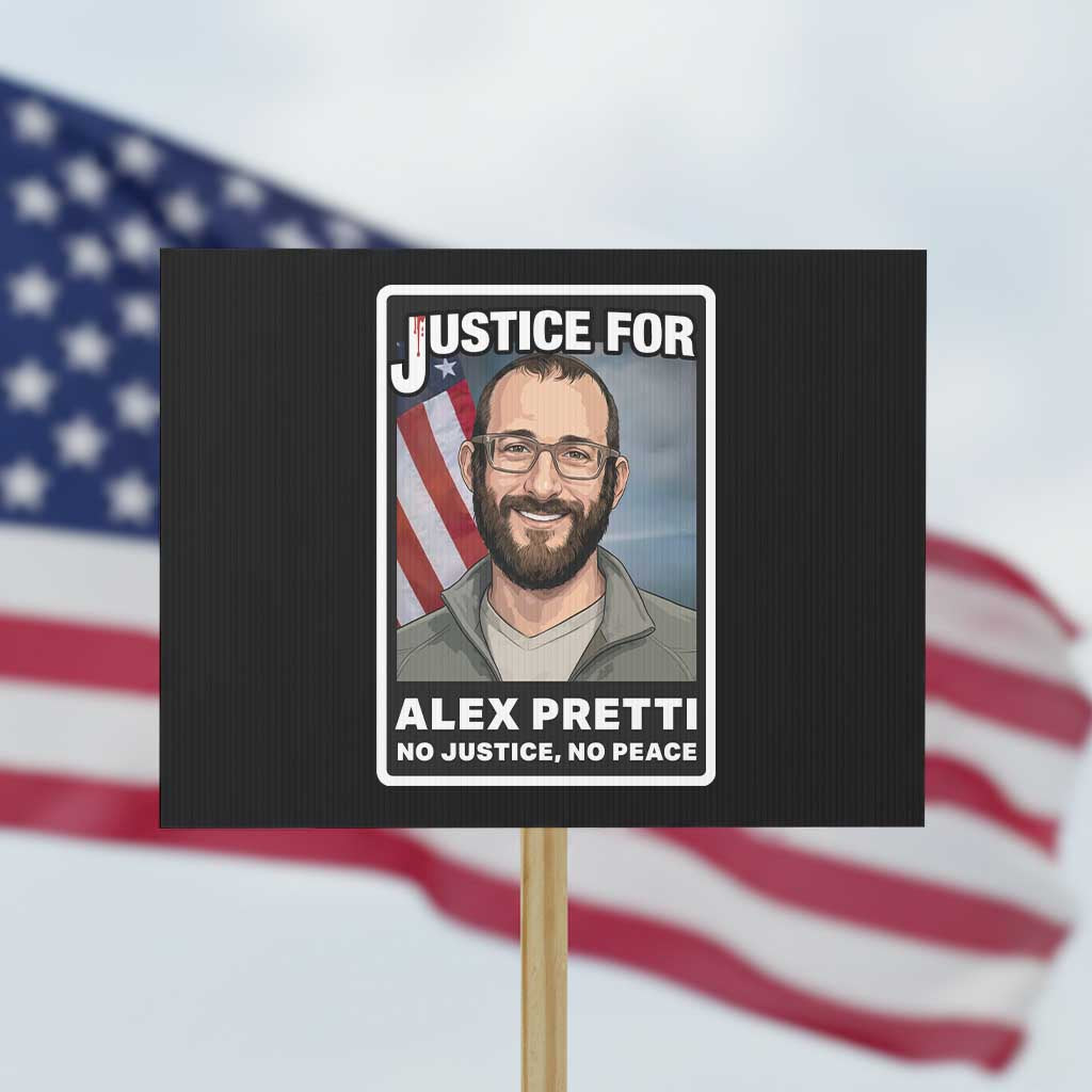 American Flag Minneapolis Support For Alex Gift Protest Sign