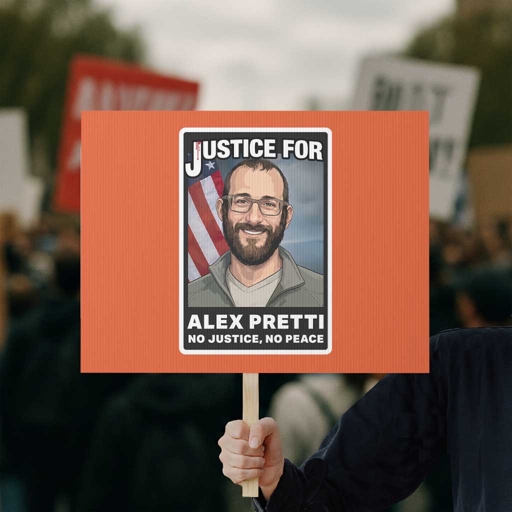 American Flag Minneapolis Support For Alex Gift Protest Sign
