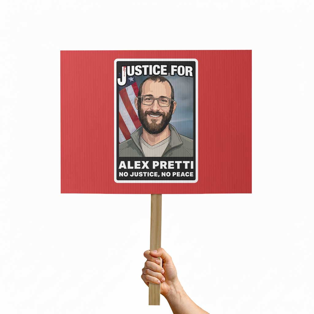 American Flag Minneapolis Support For Alex Gift Protest Sign