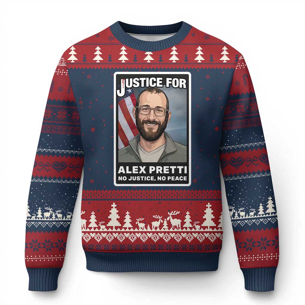 American Flag Minneapolis Support For Alex Gift Ugly Christmas Sweater