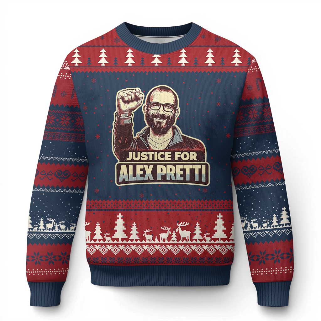 Justice For Alex Ugly Christmas Sweater Minneapolis ICU Nurse Hero Support Gift