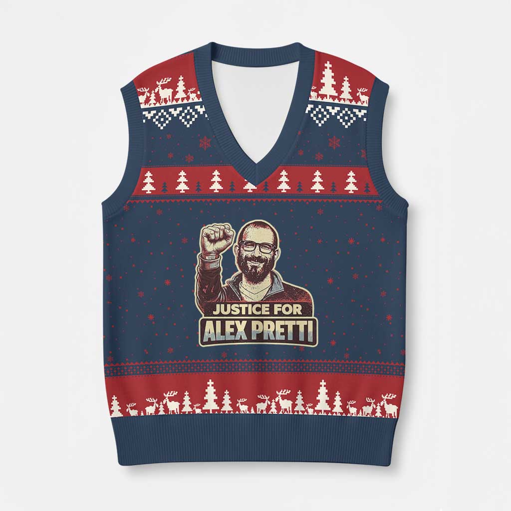 Justice For Alex V-Neck Knit Sweater Vest Minneapolis ICU Nurse Hero Support Gift