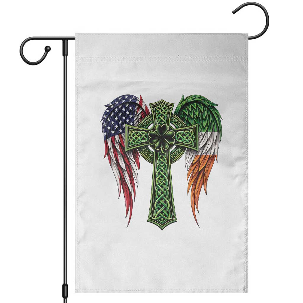 USA Flag Celtic Cross Irish American Garden Flag St Patricks Day Gift