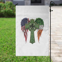 USA Flag Celtic Cross Irish American Garden Flag St Patricks Day Gift