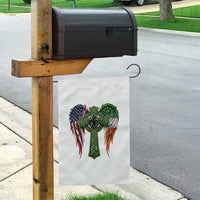 USA Flag Celtic Cross Irish American Garden Flag St Patricks Day Gift