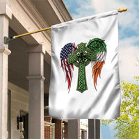 USA Flag Celtic Cross Irish American Garden Flag St Patricks Day Gift