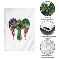 USA Flag Celtic Cross Irish American Garden Flag St Patricks Day Gift
