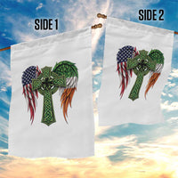 USA Flag Celtic Cross Irish American Garden Flag St Patricks Day Gift