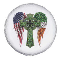 USA Flag Celtic Cross Irish American Spare Tire Cover St Patricks Day Gift