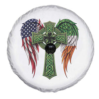 USA Flag Celtic Cross Irish American Spare Tire Cover St Patricks Day Gift