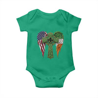 USA Flag Celtic Cross Irish American Baby Onesie St Patricks Day Gift