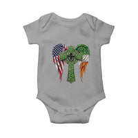 USA Flag Celtic Cross Irish American Baby Onesie St Patricks Day Gift