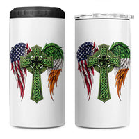 USA Flag Celtic Cross Irish American 4 in 1 Can Cooler Tumbler St Patricks Day Gift