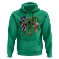 USA Flag Celtic Cross Irish American Hoodie St Patricks Day Gift