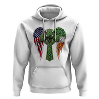USA Flag Celtic Cross Irish American Hoodie St Patricks Day Gift