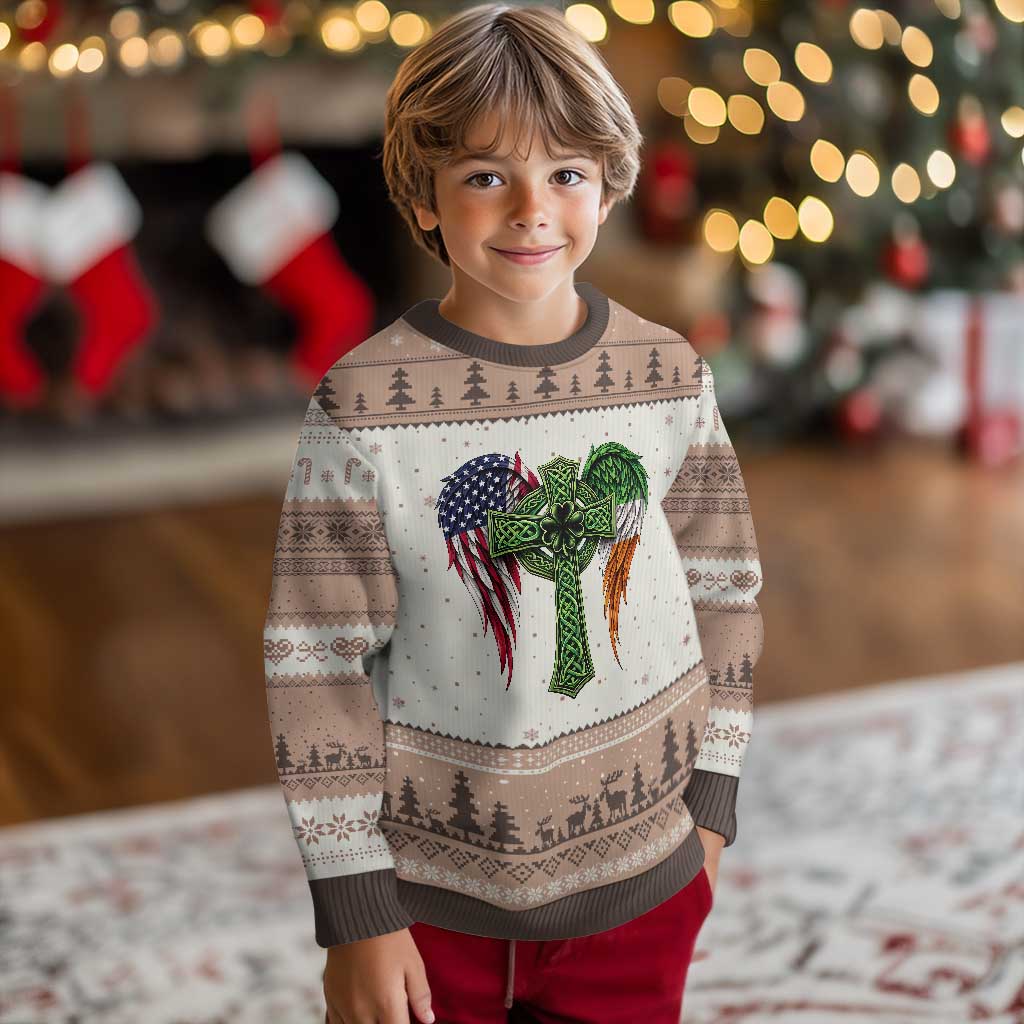 USA Flag Celtic Cross Irish American Ugly Christmas Sweater St Patricks Day Gift