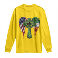 USA Flag Celtic Cross Irish American Long Sleeve Shirt St Patricks Day Gift