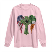 USA Flag Celtic Cross Irish American Long Sleeve Shirt St Patricks Day Gift