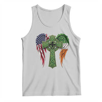 USA Flag Celtic Cross Irish American Tank Top St Patricks Day Gift