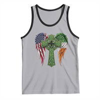 USA Flag Celtic Cross Irish American Tank Top St Patricks Day Gift