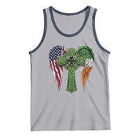 USA Flag Celtic Cross Irish American Tank Top St Patricks Day Gift