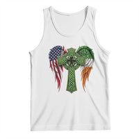 USA Flag Celtic Cross Irish American Tank Top St Patricks Day Gift