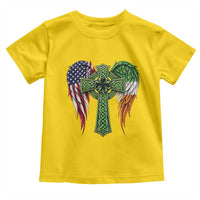 USA Flag Celtic Cross Irish American Toddler T Shirt St Patricks Day Gift
