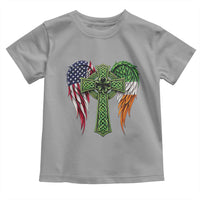 USA Flag Celtic Cross Irish American Toddler T Shirt St Patricks Day Gift